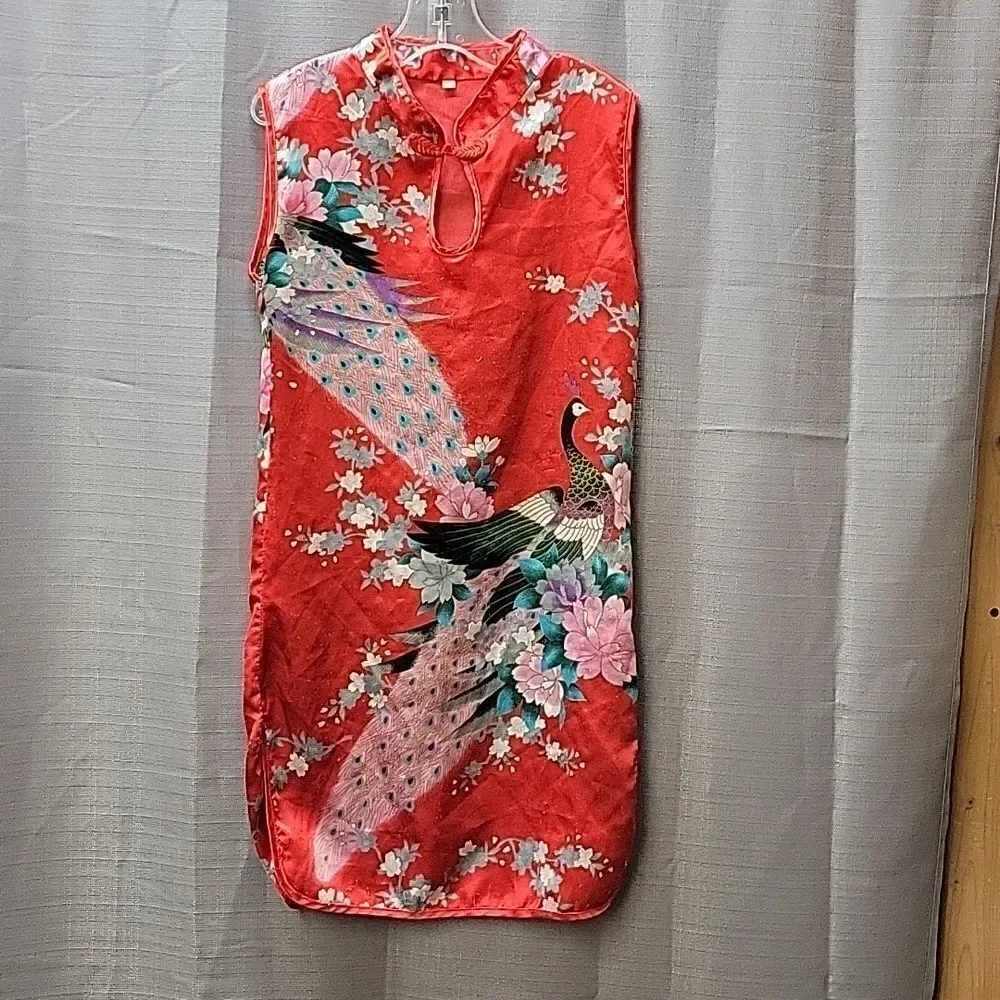 AvaCostume Girls Chinese Dragon Phoenix Qipao Cheongsam Dress sz 4-6‎